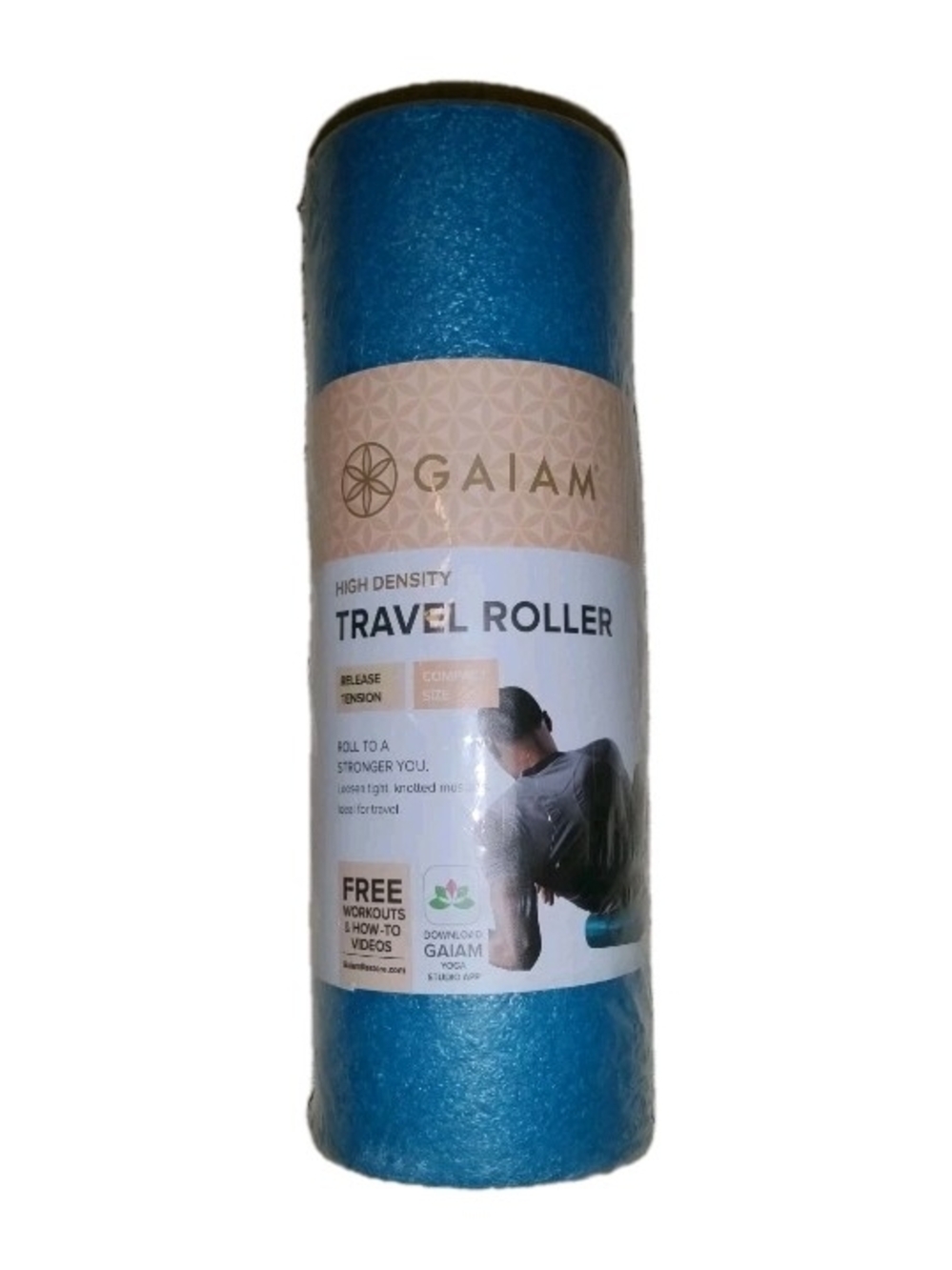 GAIAM Compact 12" Foam Roller-Yoga Exercise-Relieve Stress-Muscle Tightness-Teal
